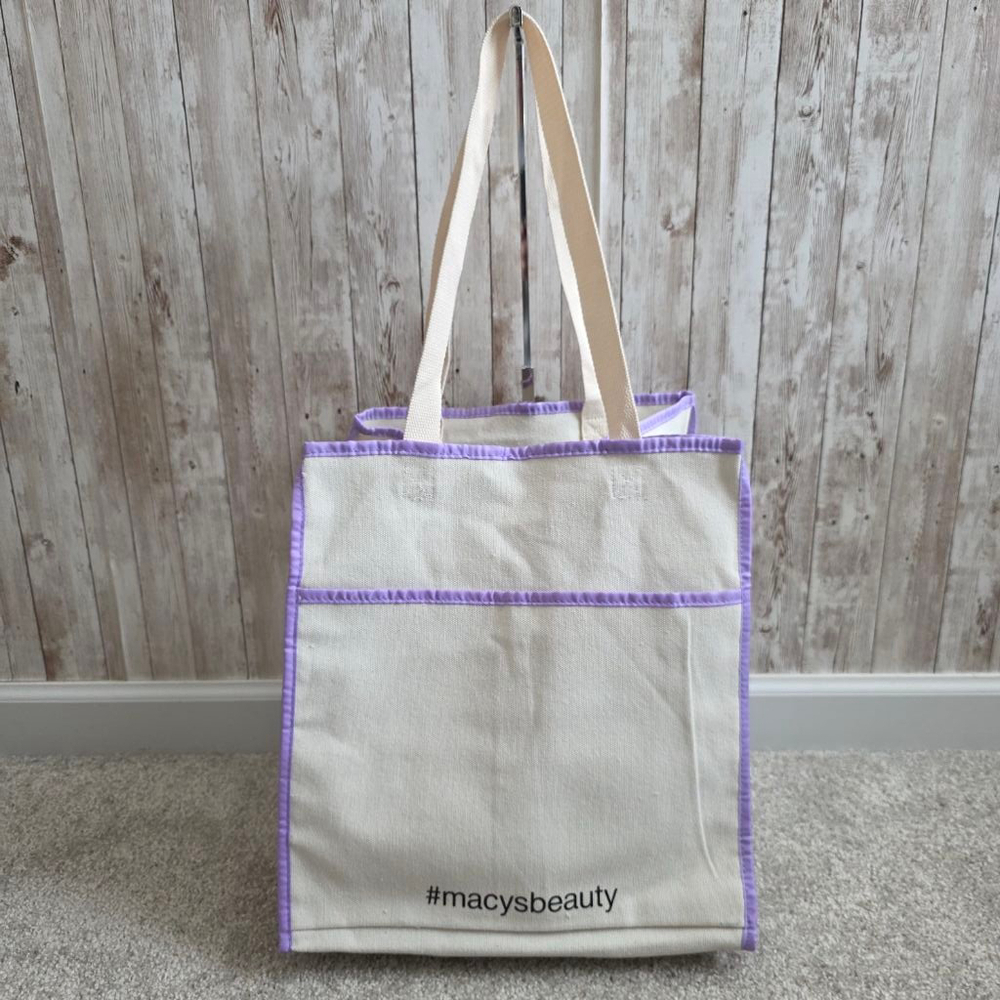 Women's Macy's Tote Shopping bag White and Purple